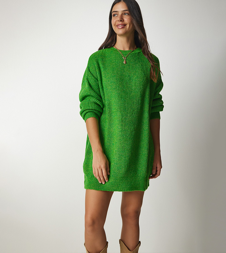 Buy Happiness stanbul Crew Neck Long Sleeves Sweater In Light Green |  6thstreet Qatar