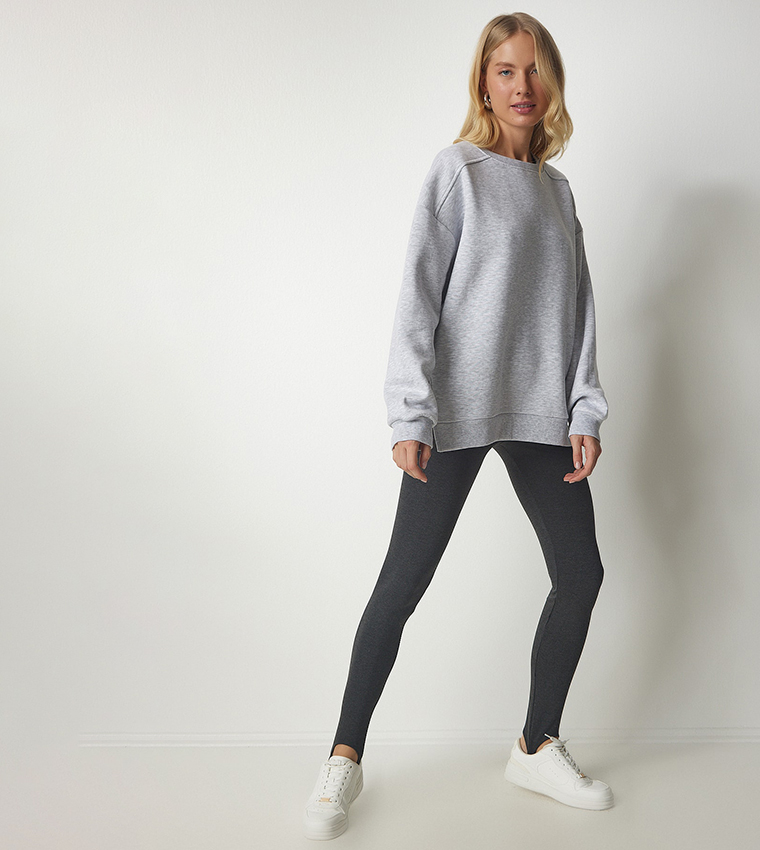 Oversized on sale grey sweatshirt