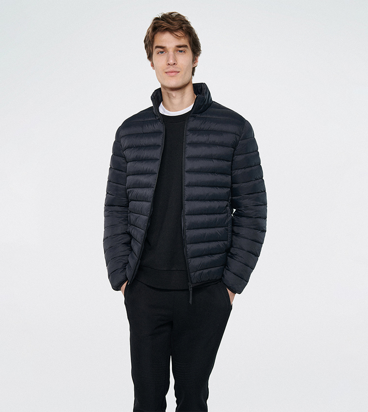 Mock neck outlet puffer jacket