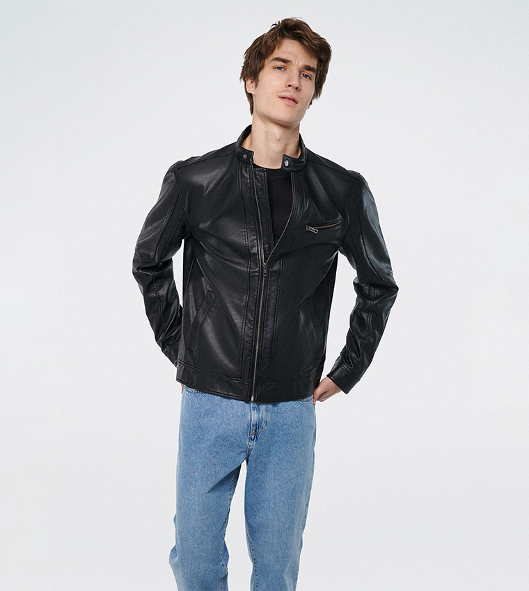 Mavi leather hot sale jacket