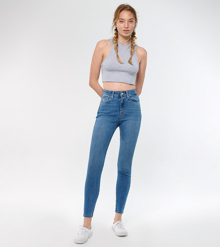 Buy Mavi High Waist Skinny Fit Jeans In Indigo 6thStreet Bahrain