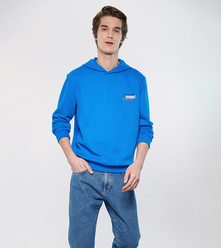 Buy Mavi Logo Embroidered Long Sleeves Hoodie In Blue 6thStreet UAE