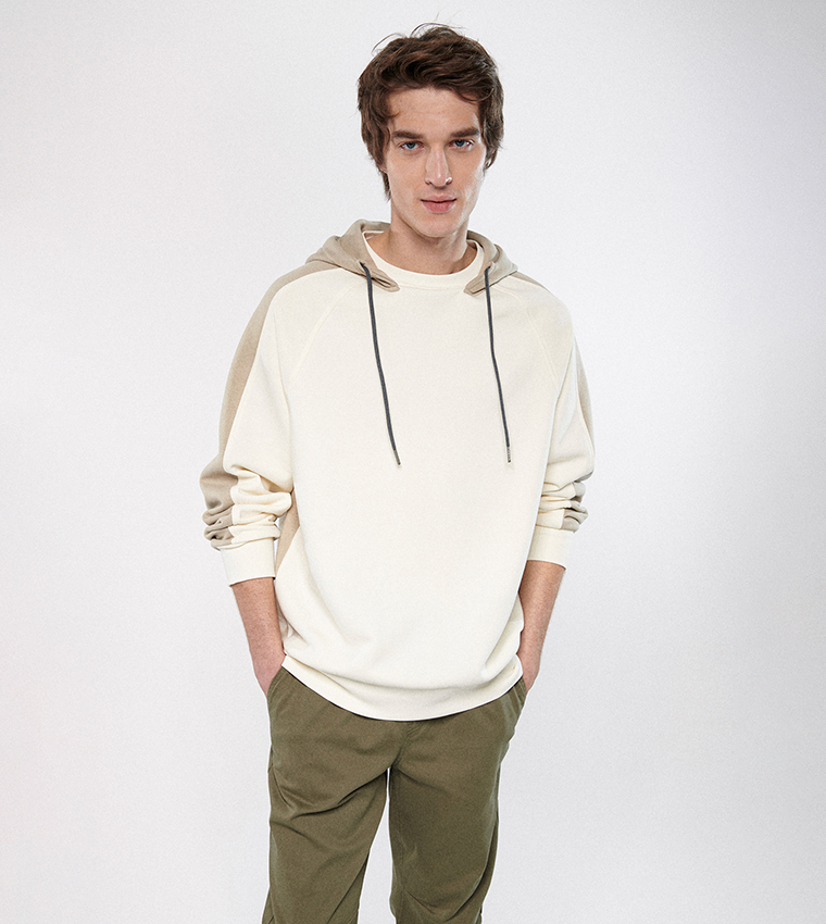 Buy Mavi Color Block Long Sleeves Hoodie In White 6thStreet Bahrain