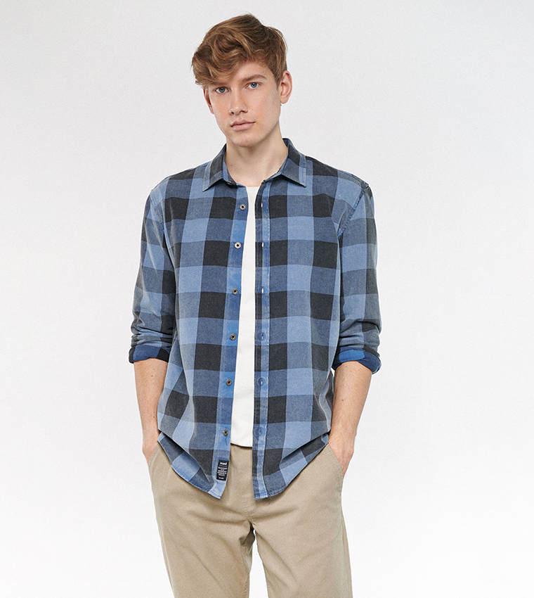 Buy Mavi Checkered Regular Fit Casual Shirt In Blue 6thStreet UAE