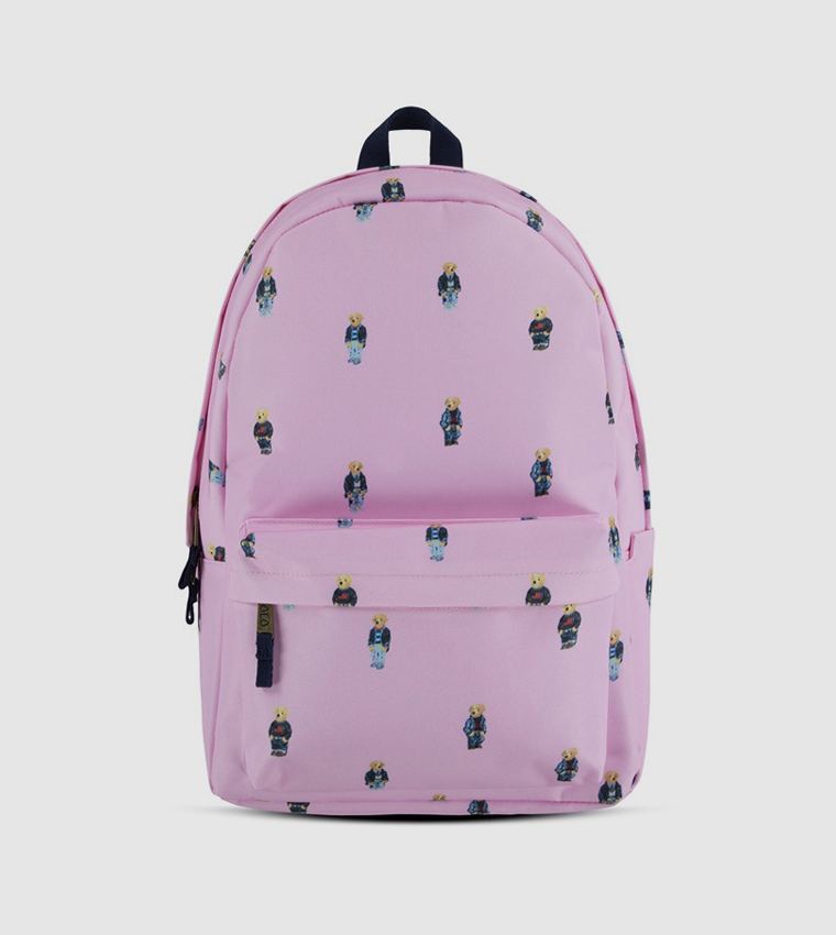 Buy Polo Ralph Lauren Bear Print Classic Backpack In Pink