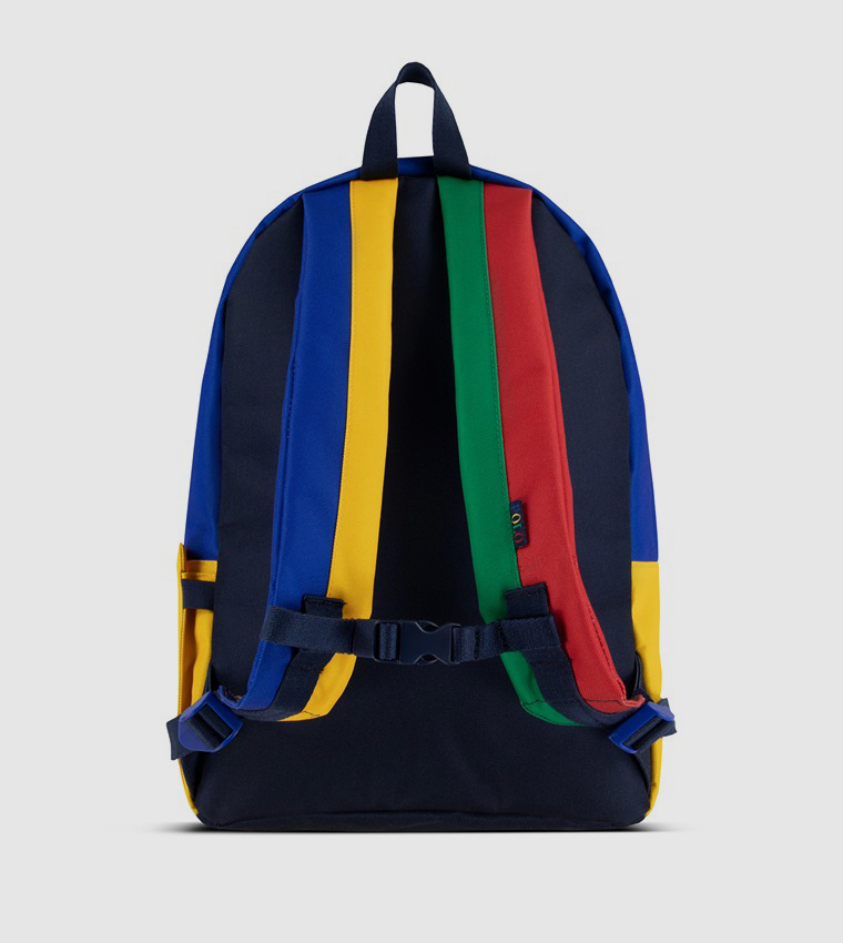 Logo Embroidered Color Block Backpack