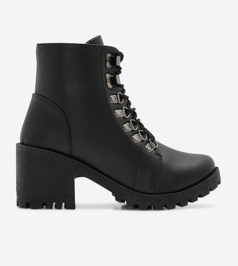 Ardene, Shoes, Ardene Lace Up Boots With Heel