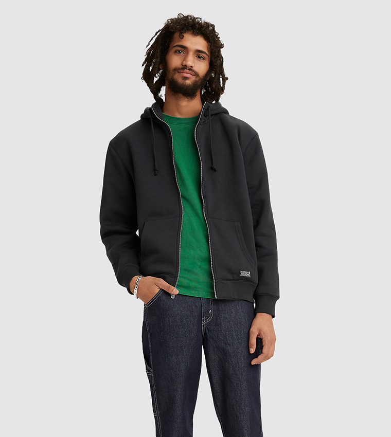 levi's sherpa lined zip up hoodie