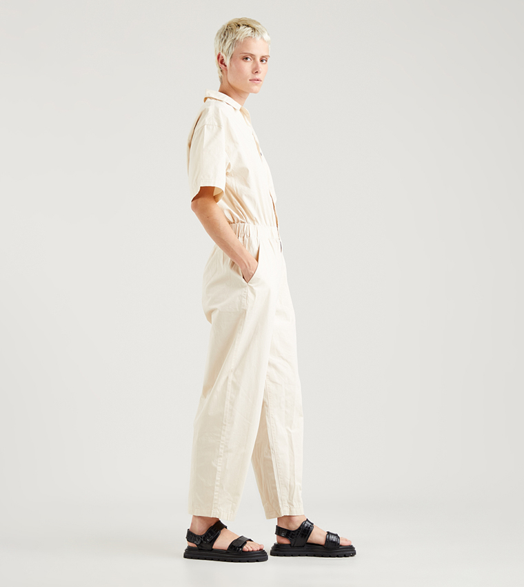 Buy Levi's Scrunchie Wide Leg Jumpsuit In White | 6thStreet Kuwait