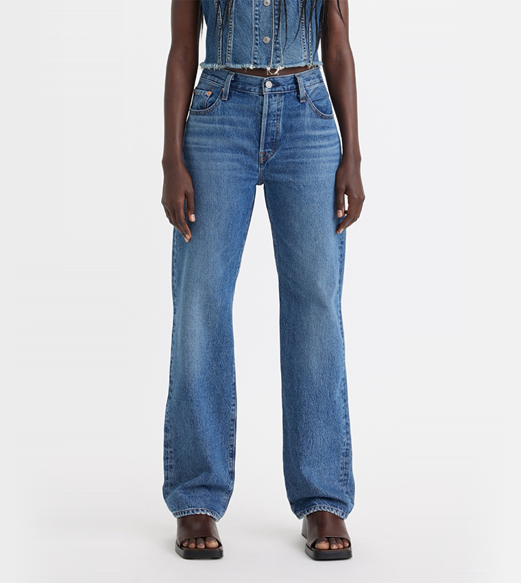 501 Mid Rise Straight Fit Jeans