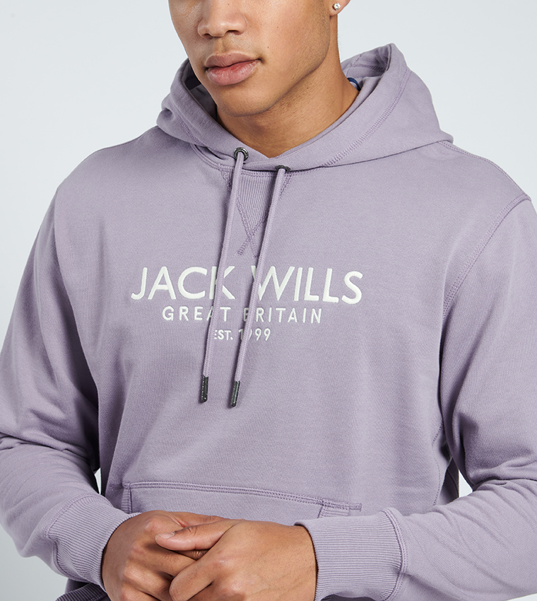 Buy Jack Wills BATSFORD Logo Embroidered Hoodie In Purple 6thStreet Kuwait