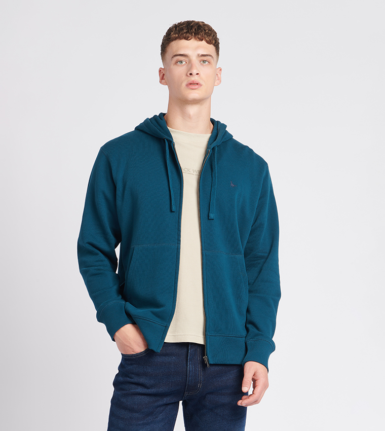 Buy Jack Wills PINEBROOK Zip Front Long Sleeves Hoodie In Blue 6thStreet Kuwait