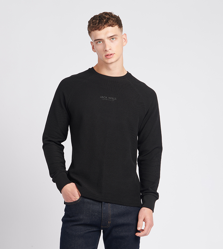 Buy Jack Wills Logo Detail Long Sleeves Sweatshirt In Black 6thStreet Kuwait