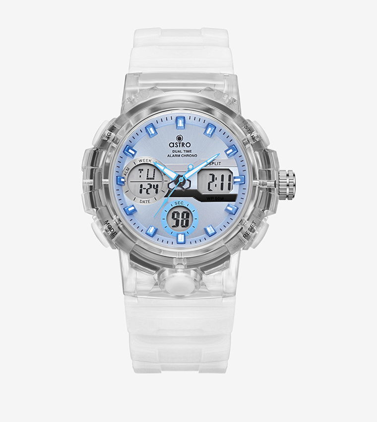 Round dial sale digital watch