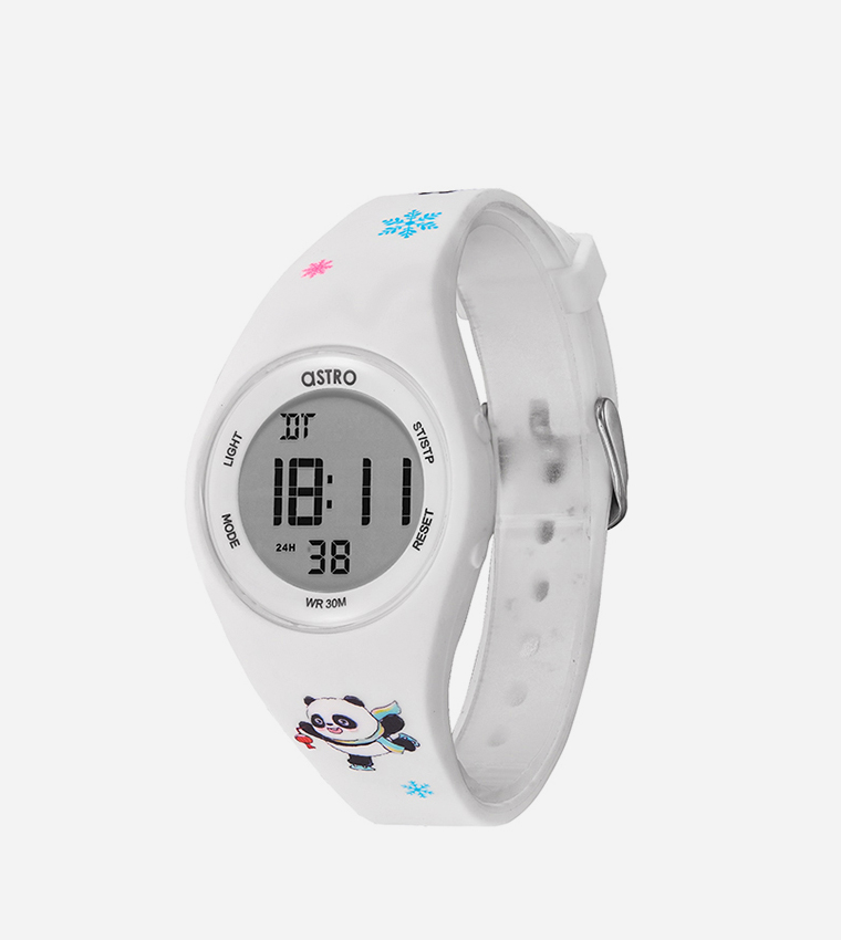 White Dial Digital Watch