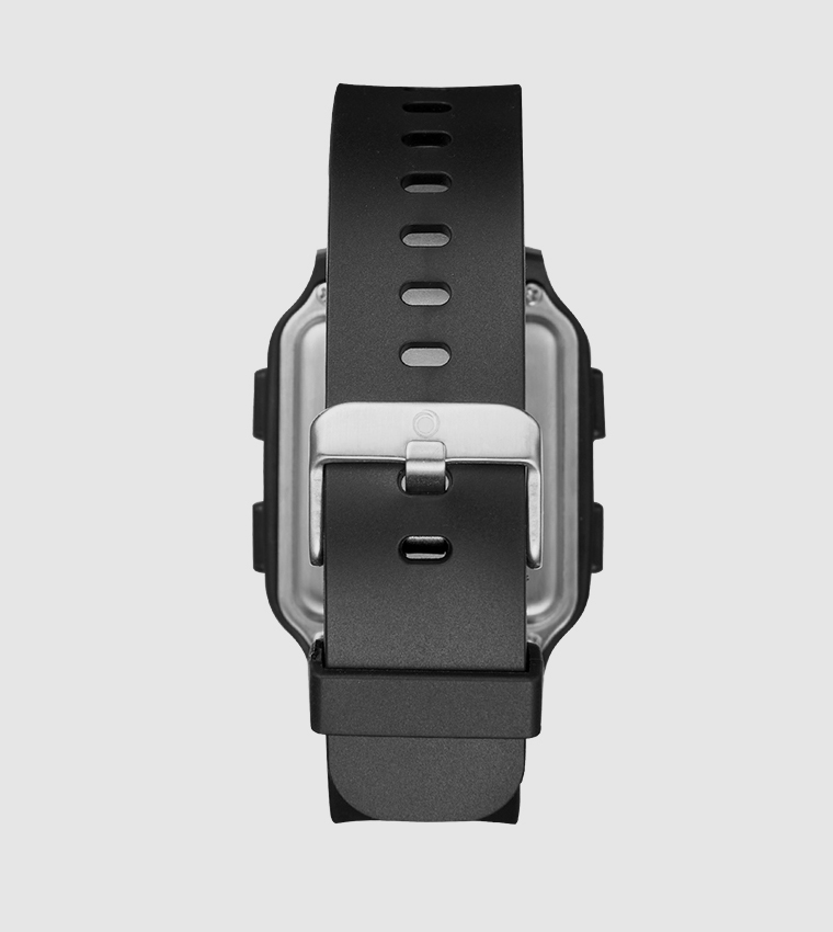 ساعة رقمية بخلفية زرقاء 