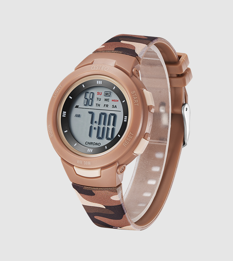 Buy Astro Camo Printed Strap Digital Watch In Brown | 6thStreet UAE