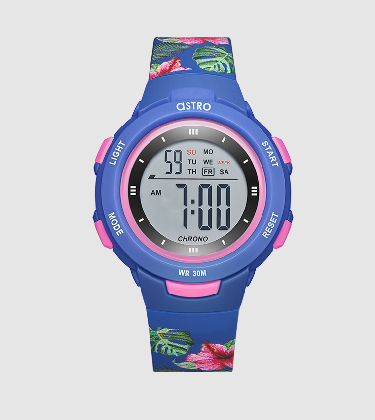 Buy Astro Floral Printed Strap Digital Watch In Dark Blue | 6thStreet Qatar