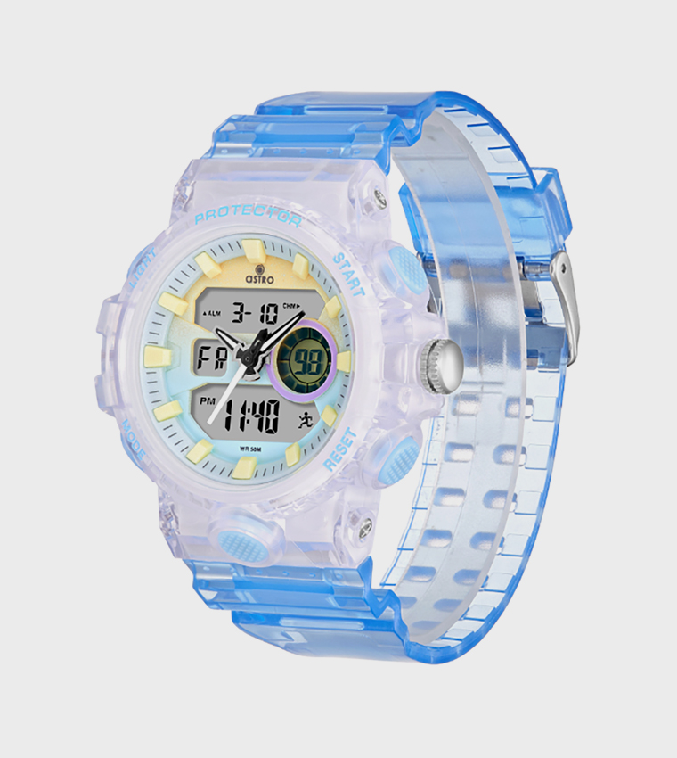 Blue Dial Digital Watch