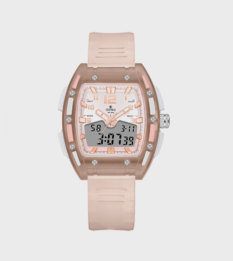 Pink Dial Digital Watch
