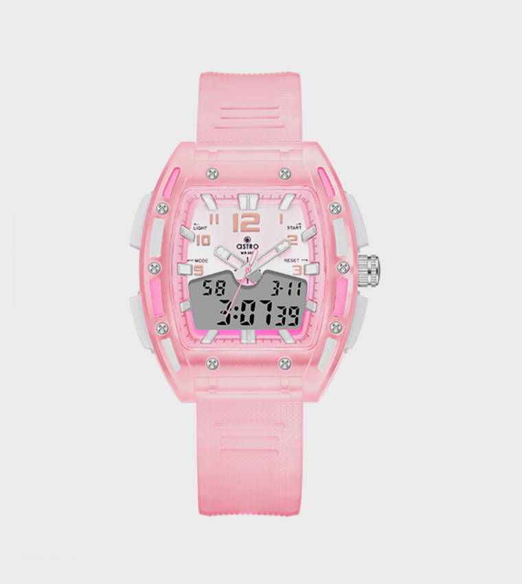 Pink Dial Digital Watch