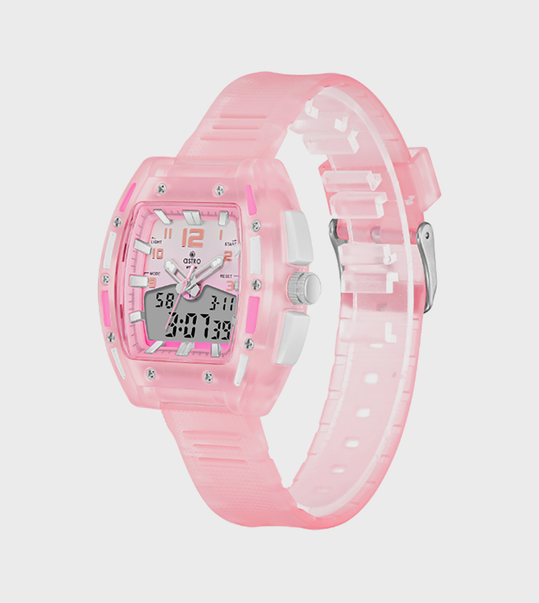 Pink Dial Digital Watch