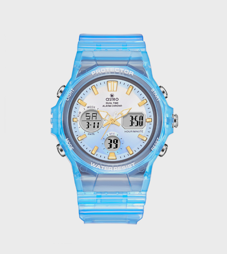 Light Blue Dial Digital Watch