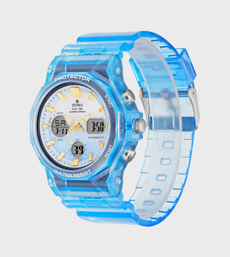 Light Blue Dial Digital Watch