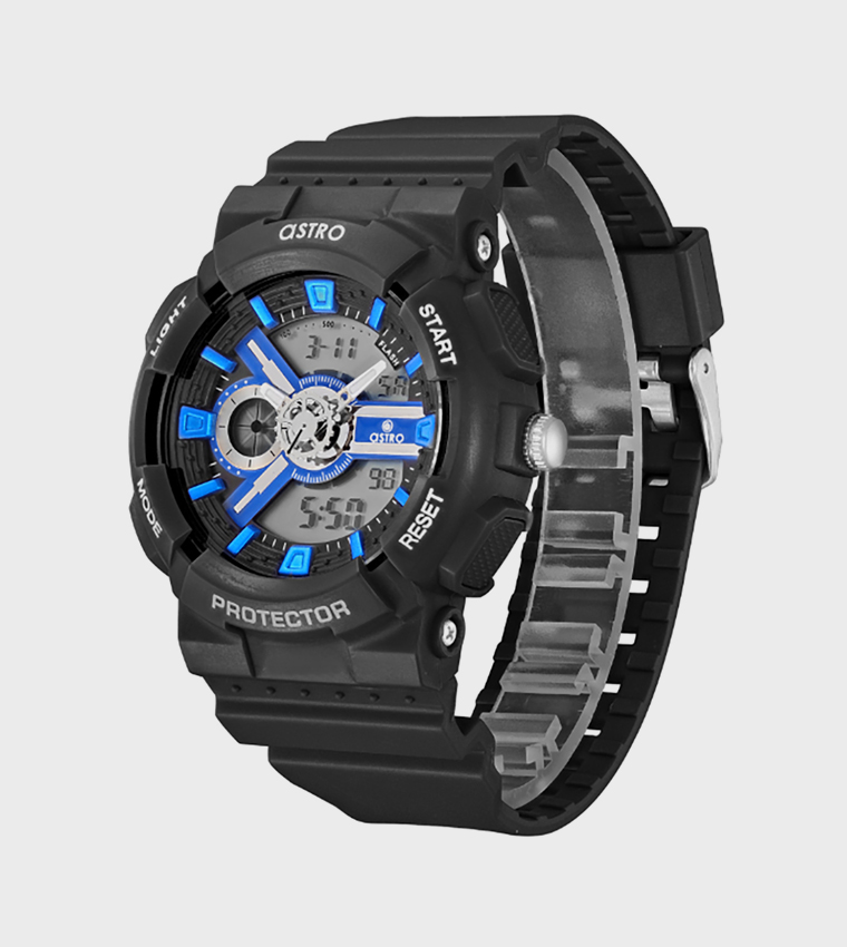 Blue Dial Digital Watch