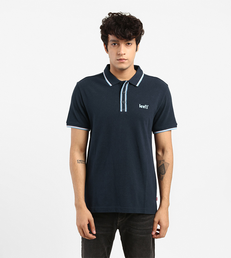 Buy Levi's Rib Placket Polo Shirt In Blue 6thStreet Qatar