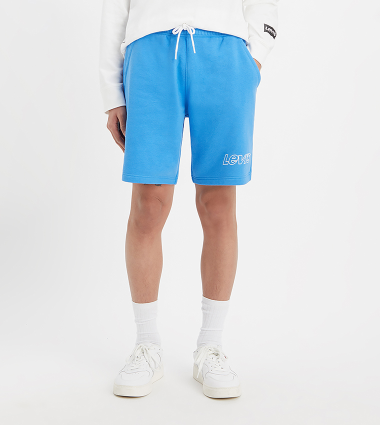 Logo Printed Drawstring Waist Shorts