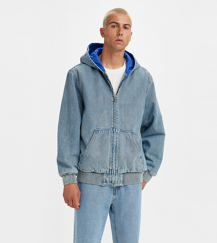 Blue cheap denim hoodie