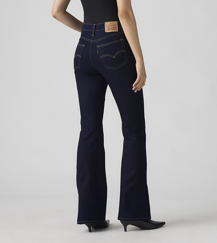 جينز فلير مغسول بخصر عالي 