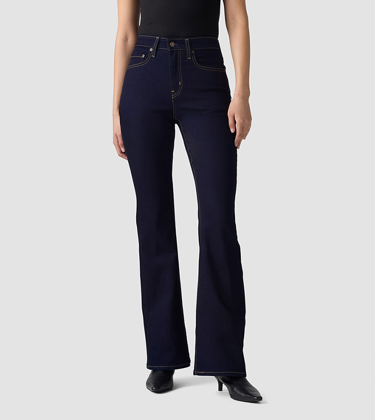 جينز فلير مغسول بخصر عالي 