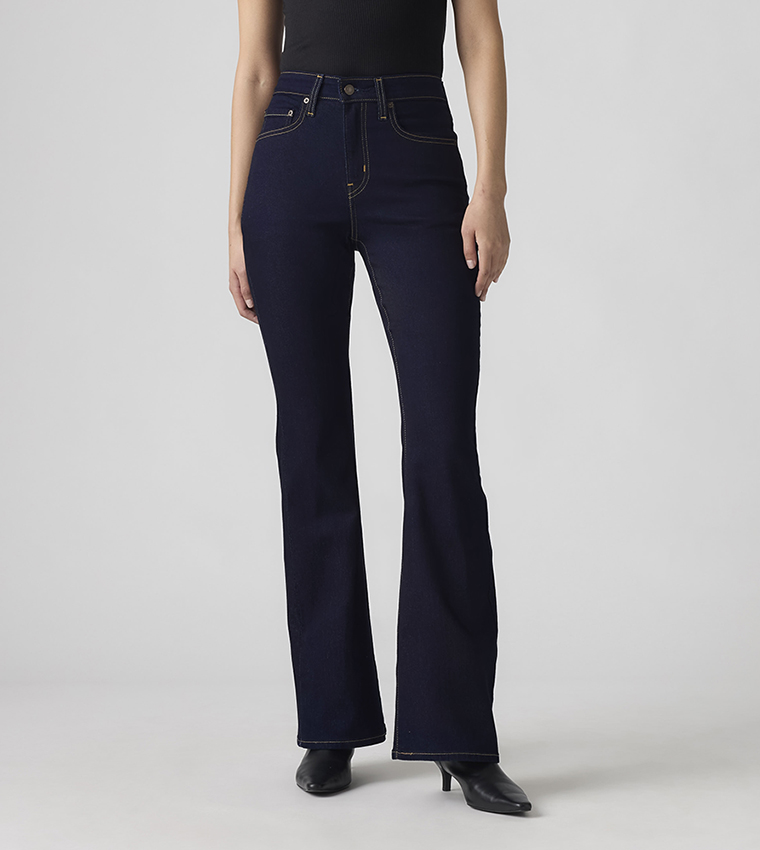 جينز فلير مغسول بخصر عالي 