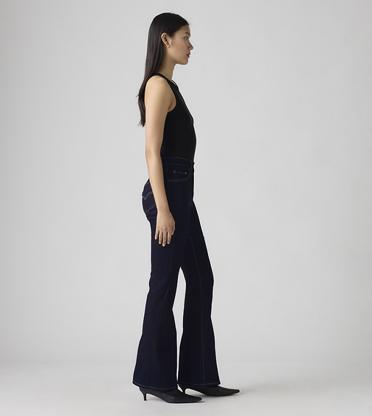 جينز فلير مغسول بخصر عالي 