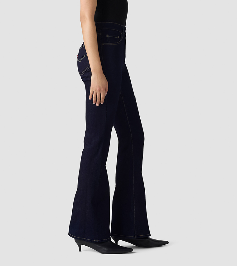 جينز فلير مغسول بخصر عالي 