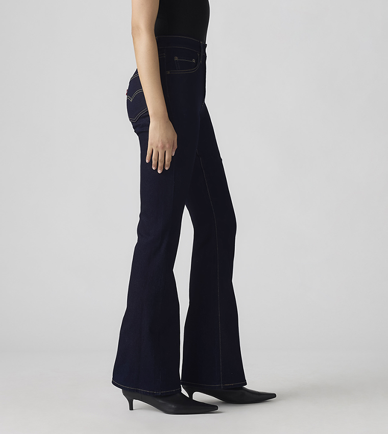 جينز فلير مغسول بخصر عالي 