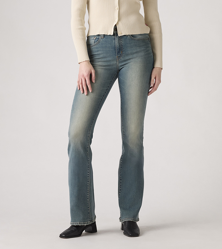726 Washed High Rise Flared Jeans