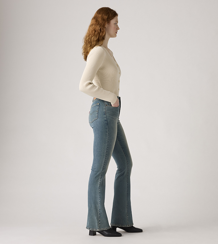 726 Washed High Rise Flared Jeans
