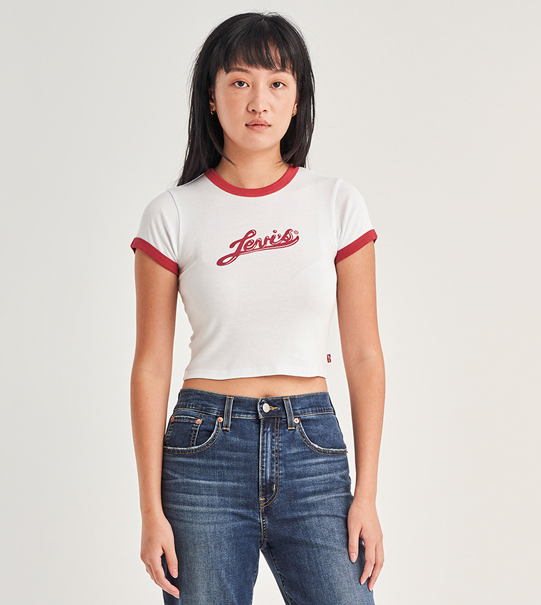 Cropped levis t shirt on sale