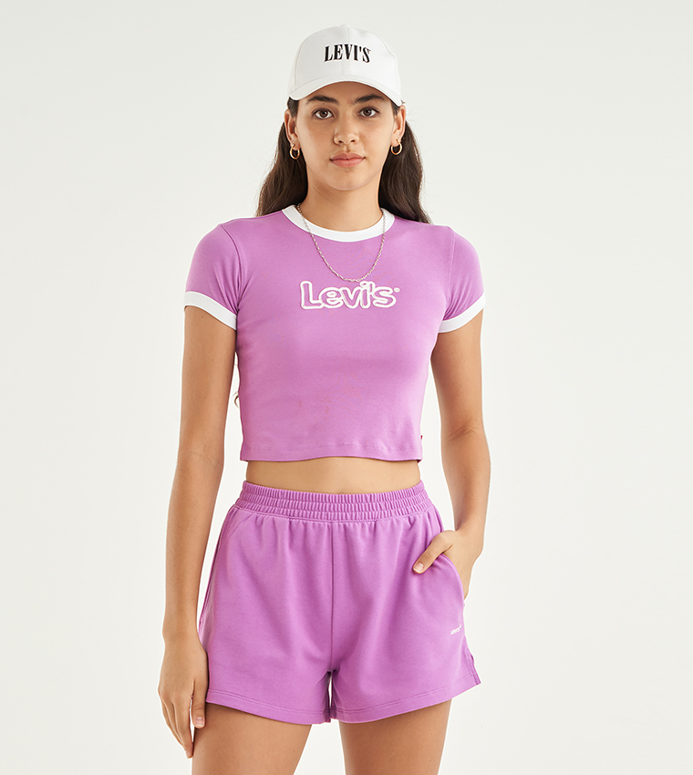 Logo Printed Cropped Top
