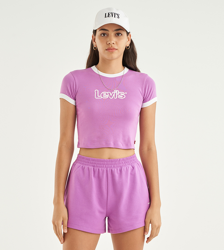 Logo Printed Cropped Top