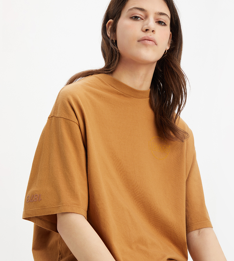 Solid Crew Neck Oversized T Shirt