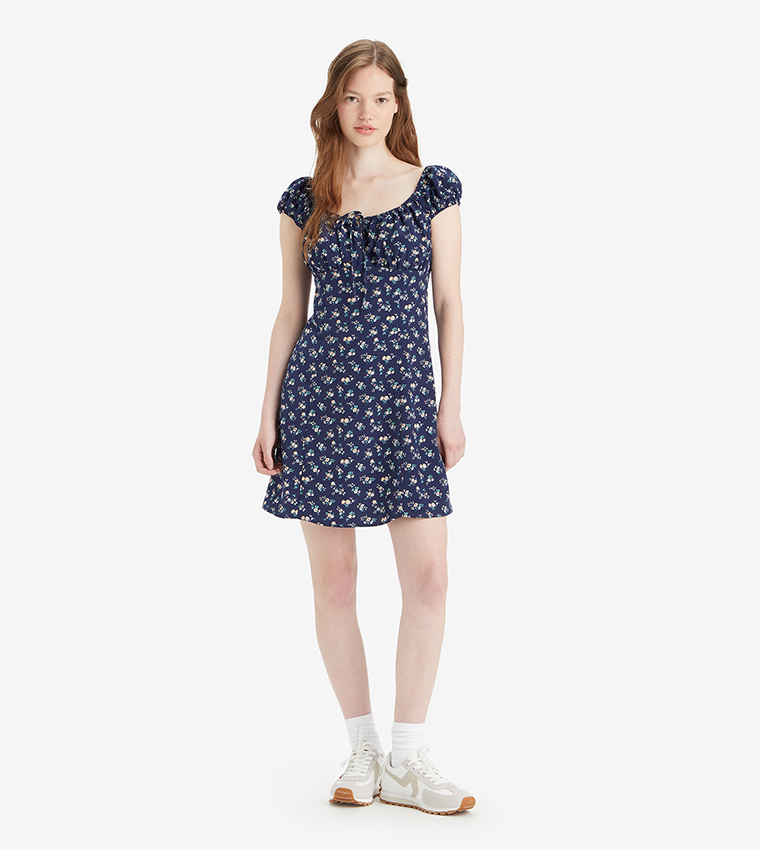 Printed Clementine Cap Sleeves Dress