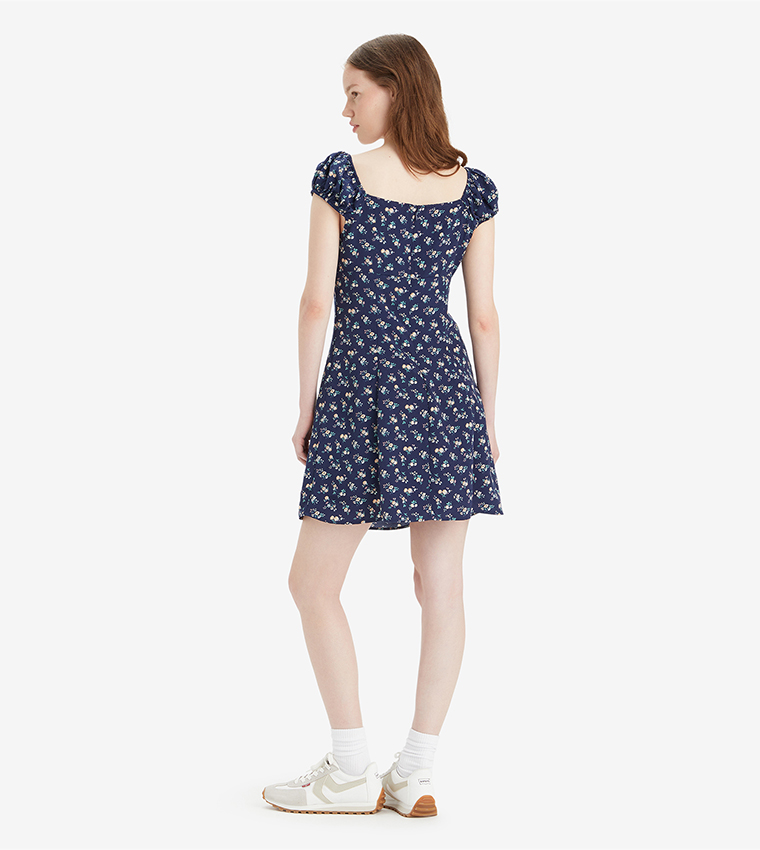 Printed Clementine Cap Sleeves Dress