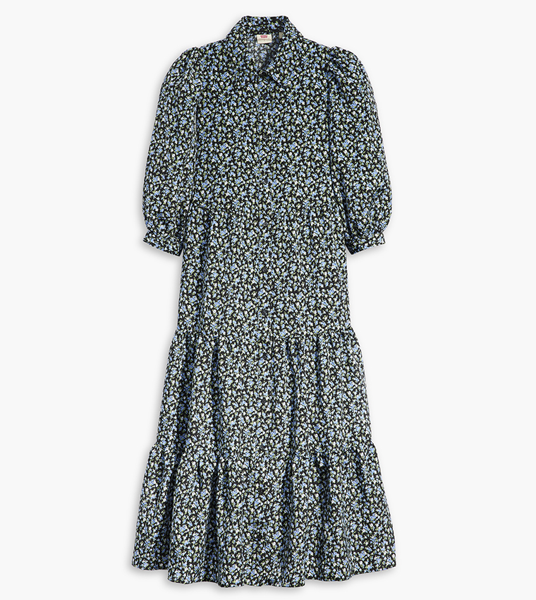 Printed 3/4 Sleeves Cynthia Dress