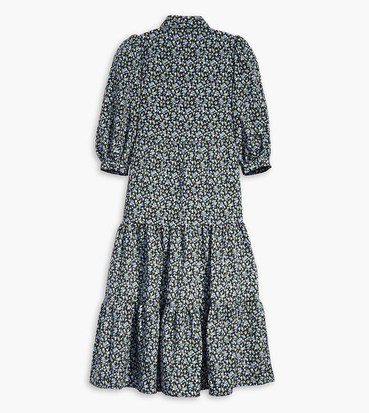Printed 3/4 Sleeves Cynthia Dress