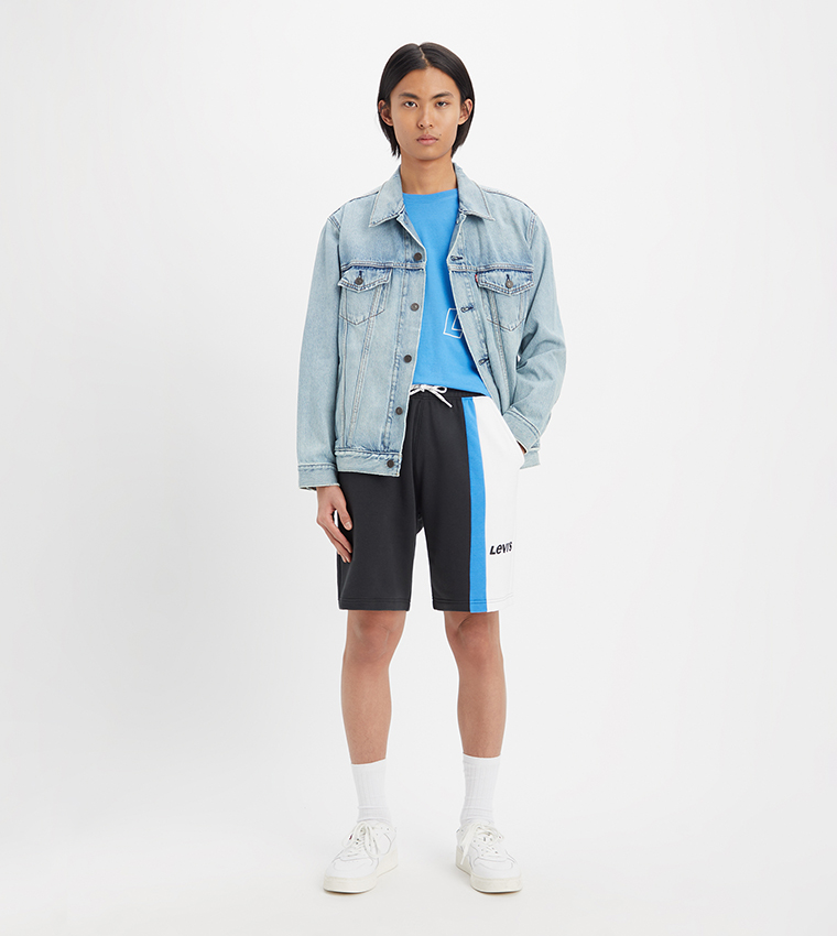 Logo Printed Drawstring Waist Shorts