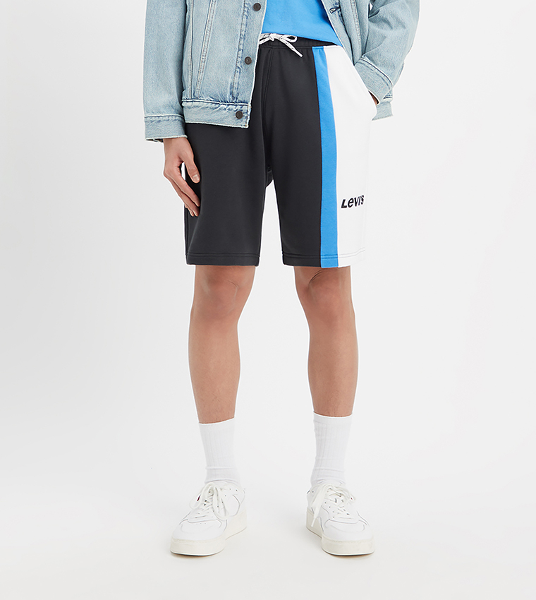 Logo Printed Drawstring Waist Shorts